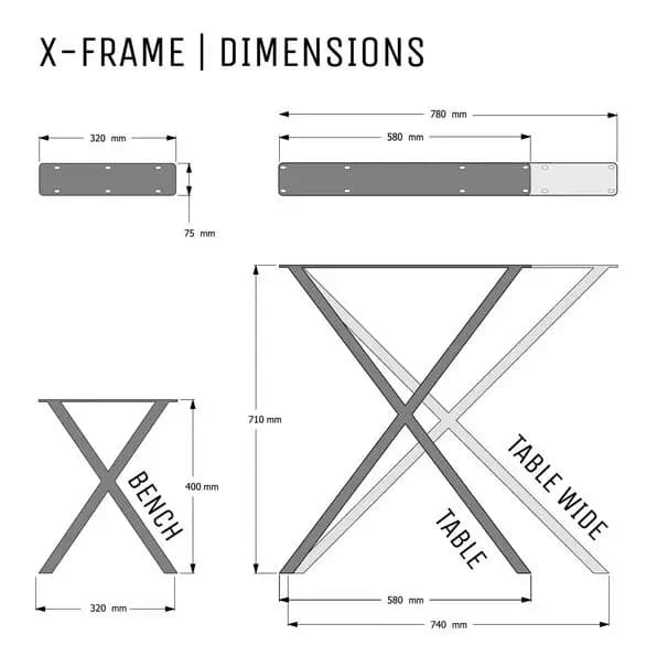 X - Frame Table Legs