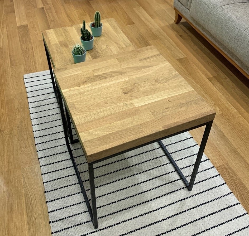 Oak shop worktop table