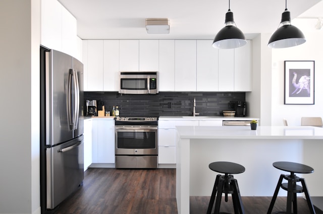 Modern kitchen with acrylic worktop