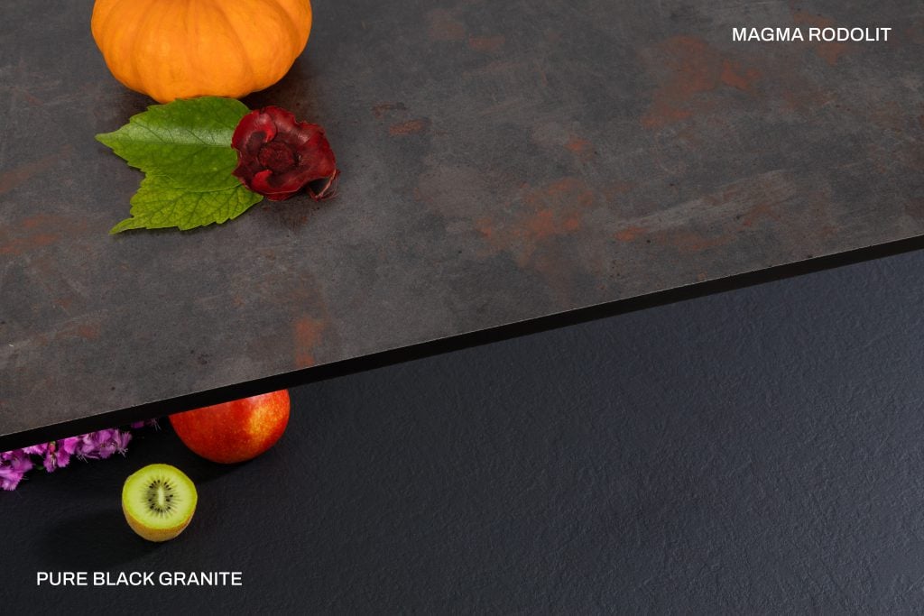 Magma rodolit & Pure Black Granite compact laminate