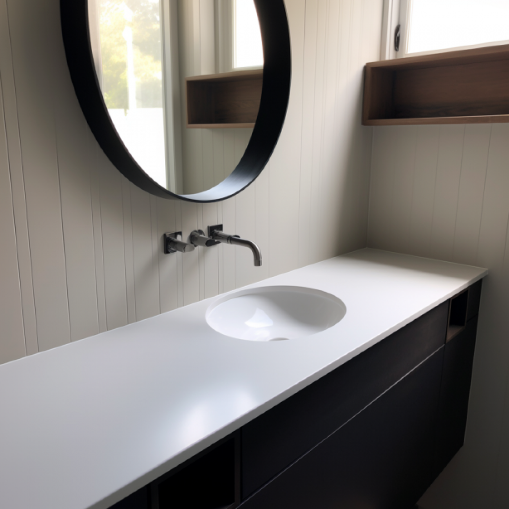 White Compact Laminate Bathroom Worktop
