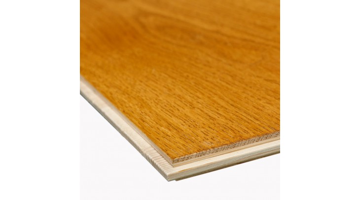 Engineered European Oak Flooring 14mm x 195mm Honey Lacquered Sample